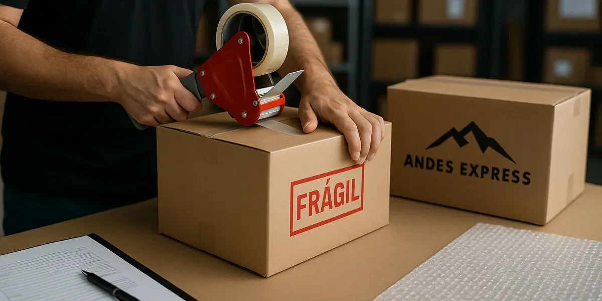 Embalaje de carga frágil Andes Express